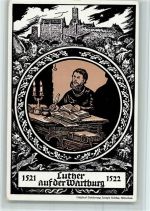 O5900 Eisenach , Thür Ereignis - Gedächtnisfeier 1921 - auf der Wartburg - Zeichnung von Joseph Sattler Luther Künstlerkarte