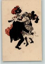 Serie I Nr. 4 AK Erotik - Frauen mit Masken , sign Reznicek Simplicissimus