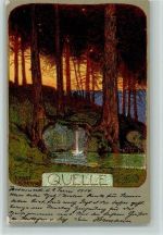 die Quelle - sign Ernst Liebermann 1904 Liebermann, M. Künstlerkarte