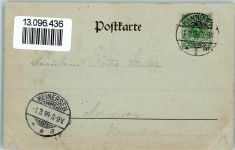 30159 W3000 Linden 1899 Gebrauchsspuren Mondschein - Blick von der Ihmenbrücke , viele Schornsteine