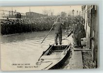 Paris Crue de la Seine 1910 - Auai de la Rapee AK Hochwasser 1910