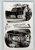 63639 W6487 Lohrhaupten 1960 Foto AK Gasthaus Ziegelhütte mit Innenansicht , Gute Erhaltung