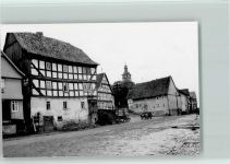 36323 W6325 Grebenau , Hess Foto AK Fachwerkhaus Teilansicht Oldtimer