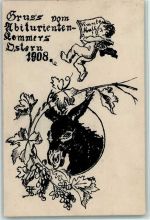 W2900 Oldenburg Abiturienten Kommers Ostern 1908 Abitur 1908 Gebrauchsspuren
