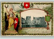 Rorschach Lithographie/Prägedruck Helvetia 1903 Gebrauchsspuren