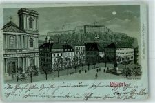 90000 Belfort 1898 Gebrauchsspuren Place d'Armes Lithographie/Mondschein