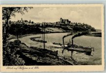 04874 O7293 Belgern b Torgau - Blick auf Belgern Elbe Dampfer