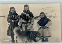 Hammerfest Lappepiker Husky Kinder Tracht Ort lt. Stempel Motiv Norwegen 1931