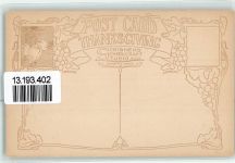 Jugendstil Rückseite Scribners Schoolcraft Studio AK Thanksgiving