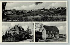 69429 W6935 Schollbrunn , Odenw 1951 - Schule, Gasthaus zur Linde AK