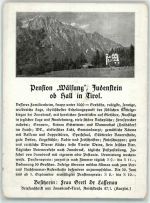 6060 Hall in Tirol - Pension Wälsung Judenstein
