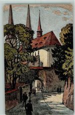 Luzern Lucerne Hofkirche AK Schlatter, E. E. Lithographie / Künstlerkarte