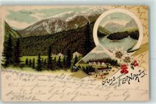 6465 Nassereith Gebrauchsspuren Fernpass Blindsee Eckbug Lithographie