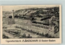 W7570 Baden-Baden Fabrik A. Batschari Ferderzeichnung Zigarette 1916