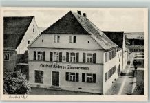 92242 W8452 Hirschau , Oberpf - Gasthaus-Metzgerei Andreas Zimmermann Gasthausschild