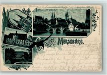 06217 O4200 Merseburg 1900 Lithographie Gruss aus - Schloss, Dom, Rathaus AK