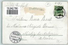 33829 W4807 Cleve 1899 Lithographie Amphitheater Springbrunnen Schwanenburg Schwäne