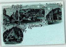 38889 O3725 Rübeland b Blankenburg, Harz Lithographie Felsen Bären Mond Höhlenmuseum Hermannshöhle Blumen