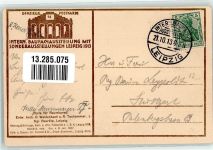 O7000 Leipzig Internat. Baufachausstellung 1913 Halle für Raumkunst Architekt G. Weidenbach und R. Tschammer Off. Postkarte Nr 54 Sonderstempel Kunstgeschichte Gebrauchsspuren