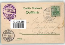 79539 W7850 Tüllingen 1902 Künstlerkarte von Riehen gesehen sign. K.E.