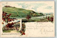 79539 W7850 Tüllingen 1900 Gebrauchsspuren Gasthaus Zur Schönen Aussicht sign K. Eichin Künstlerkarte