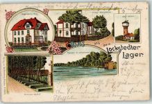 25551 W2214 Lockstedt , Holst 1906 Lithographie Lager Wasserturm Offizier-Wohngebäude Kommandanten-Haus Franzosen-Kirchhof Badeplatz im Lohmühlenteich