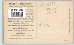 6433 Oetz Künstlerkarte Posthotel Ötztalerhof Vogelschau Atelier E. Felle