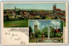 04758 O7260 Oschatz 1901 Gebrauchsspuren Kriegerdenkmal