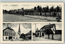 77963 W7635 Ottenheim , Schwarzw - Handlung Naudascher Kirche Rheinbrücke