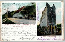 77960 W7633 Schönberg , Kr Lahr, Schwarzw 1906 Lithographie Gasthaus Zum Löwen Ruine Hohengeroldseck