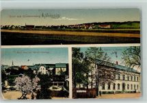 04668 O7241 Großsteinberg b Grimma 1923 - Gasthof, Blick über die Bahnhof Anlage AK