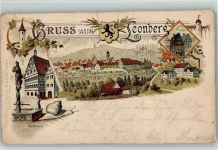 71229 W7250 Leonberg , Württ Gebrauchsspuren Gruss aus - Litho, AK