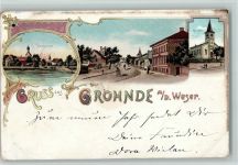 31860 W3254 Grohnde 1897 Gebrauchsspuren Gruss aus - Litho, AK
