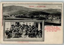 79650 W7860 Fahrnau Gebrauchsspuren 25 jähriges Jubiläumsfest des Musikvereins 28. Juli 1907 Gruppenfoto