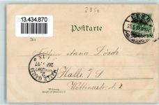 26789 W2950 Leer Ostfriesland 1897 Lithographie Neues Rathaus Dock mit zollfreier Niedertage Kriegerdenkmal Reformierte Kirche