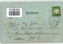 94486 W8353 Osterhofen , Niederbay 1898 Lithographie / Mondschein Damenstift Kloster Burg Hilgartsberg Schloss Moos