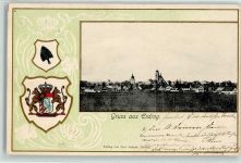 85435 W8058 Erding 1907 Prägedruck Wappen