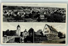 71272 W7253 Malmsheim - Kirche Rathaus Gasthaus Zur Eisenbahn O. Pross