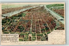 W6800 Mannheim Stadtplan Gedicht Dr. Schnellbach Privatganzsache Lithographie