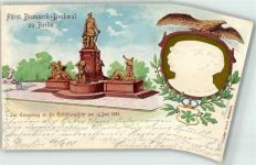 W1000 Berlin Mitte Fürst zu Bismarck-Denkmal Königsplatz Enthüllungsfeier Juni 1901 Porträt Scan verzogen Privatganzsache Prägedruck