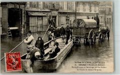 92110 Clichy - Überschwemmung La Crue de la Seine 1910 , Boulevard National