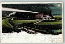 09337 O9270 Hohenstein-Ernstthal Gebrauchsspuren Etablissement zum Sogenhaus Gasthaus Mond Eisenbahn Lok Dampf Lithographie