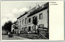 56332 W5401 Kattenes - Gasthaus Langen mit Obstkraut-Fabrik Altes Motorrad BMW