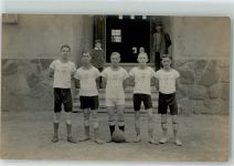 09337 O9270 Hohenstein-Ernstthal Privatfoto AK Fußballer Spieler Ort handschriftlich