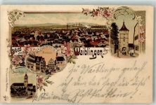 71332 W7050 Waiblingen , Rems Lithographie Marktplatz Äußere Kirche Ottmar Zieher