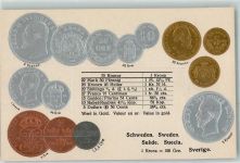 Münzcollage Motiv Schweden Prägedruck