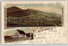 79261 W7809 Bleibach 1905 Gebrauchsspuren Gasthaus Zur Sonne H. Wehrle Lithographie