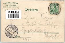 79261 W7809 Bleibach 1905 Gebrauchsspuren Gasthaus Zur Sonne H. Wehrle Lithographie