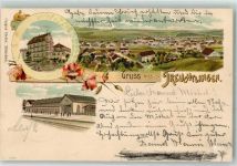 91757 W8830 Treuchtlingen 1900 Lithographie Schloss Bahnhof