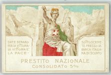 Data Denaro per la Vittoria e la Pace Sotto Scrive te Presso la na di Sconto Prestito Nationale Motiv Italien Lithographie